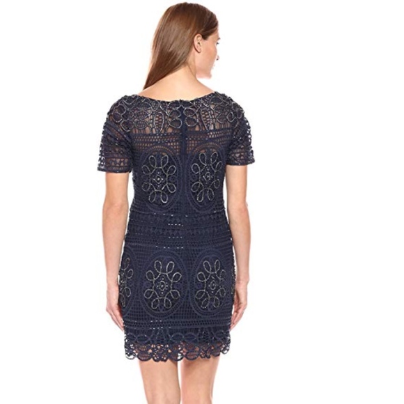 Aidan Mattox Navy Blue Embelished Mini Dress - Picture 3 of 3